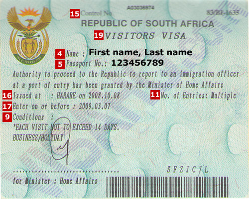south africa visit visa from uk